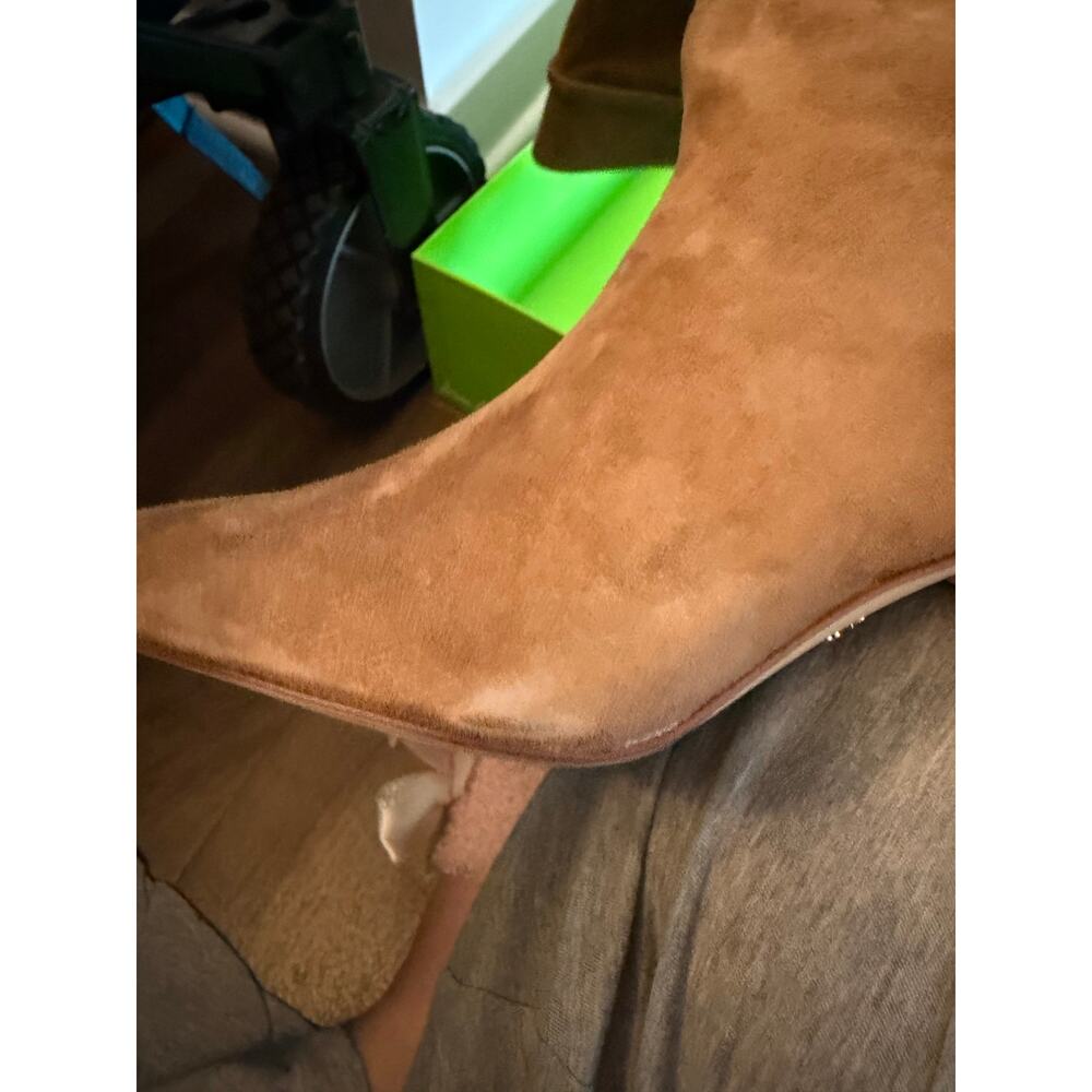 Sam Edelman Lyla Taupe Suede Gothic Knee High Kitten Heel Boot Size 7 - Picture 3 of 6